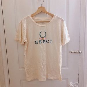 UO yellow “Merci” graphic tee